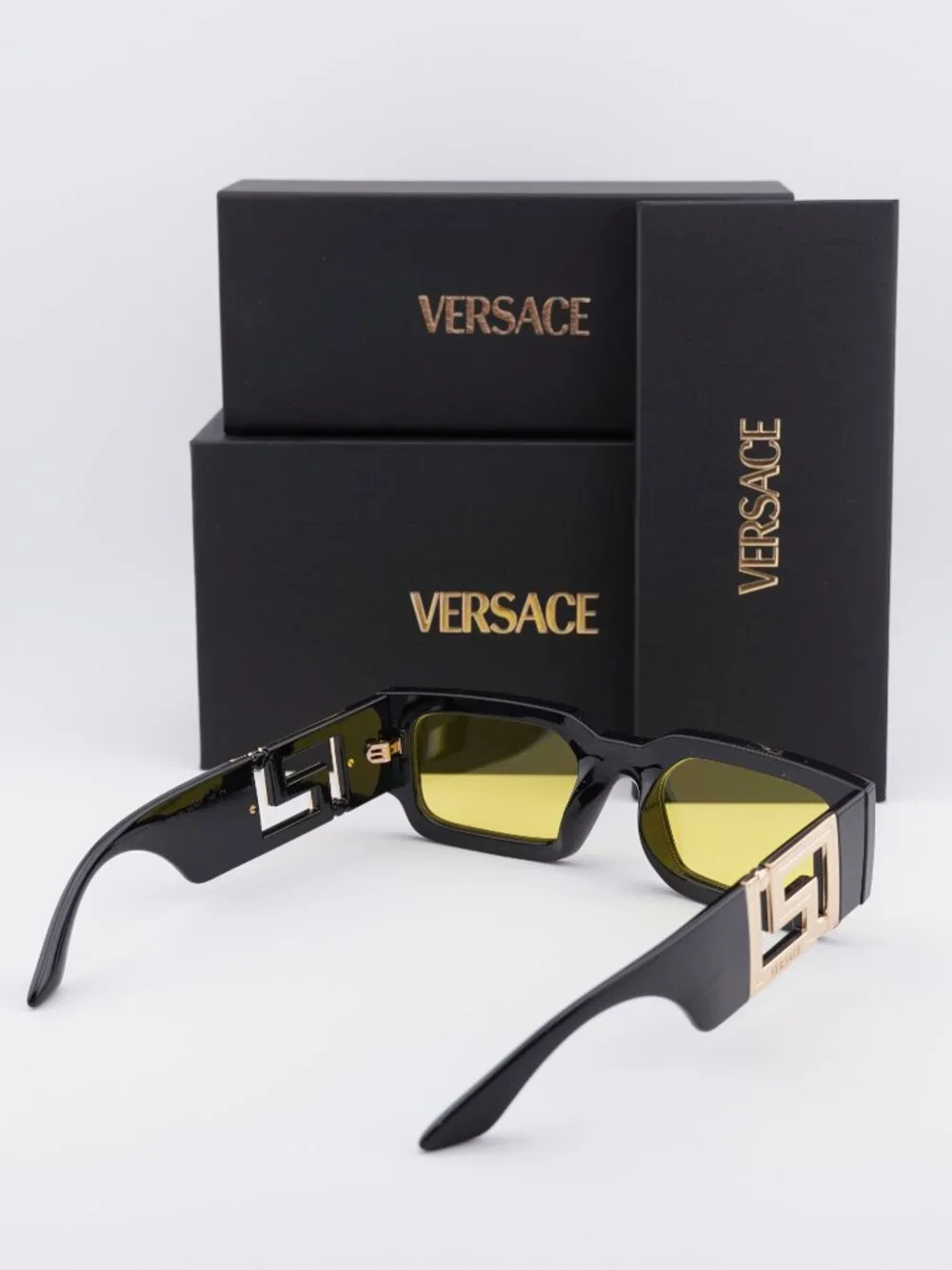 Versace VE4506U GB1/85 Rectangle Sunglasses – Black / Yellow